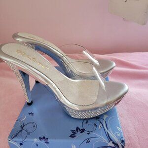 Clear Top "Diamond" Studded Heels